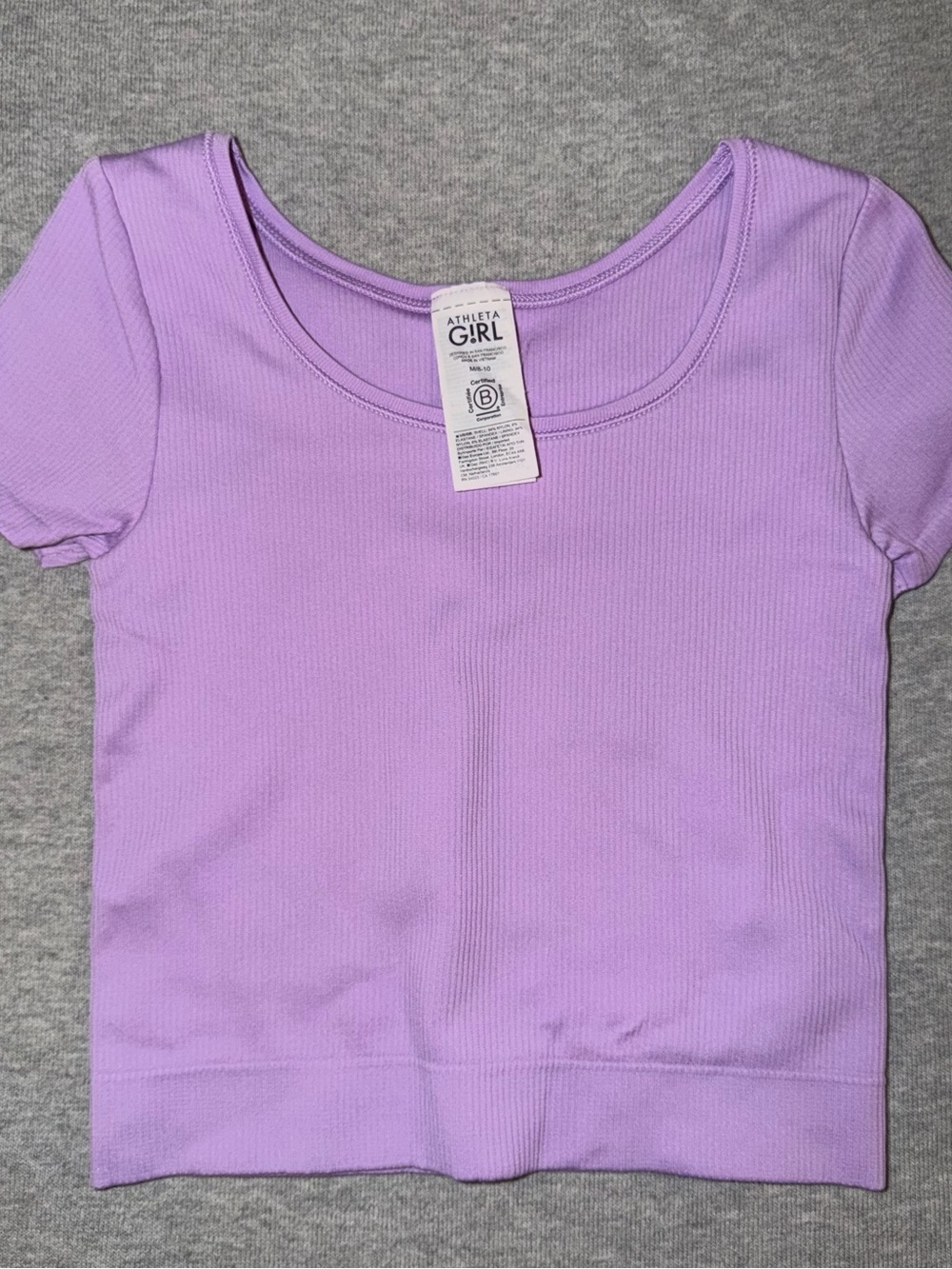 Athleta Girl Lilac Ribbed Scoop Crop Top